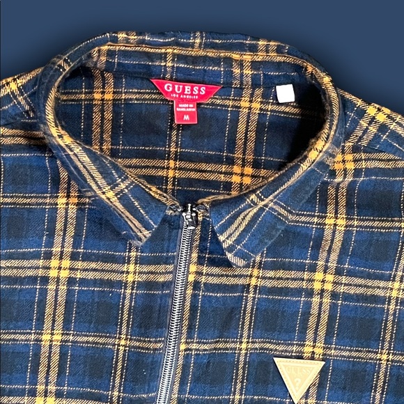 (M) Guess Plaid Flannel Full Zip Lightweight Jacket 21 X 27 X 33.5 - Picture 3 of 5